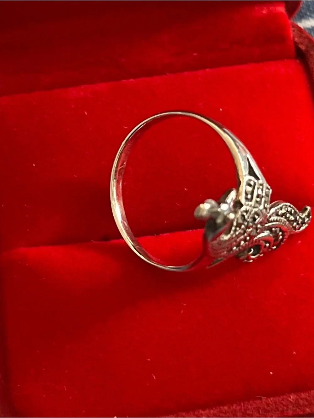 NEW 925 Peruvian Sterling Silver Peacock Statement Ring - Size 8